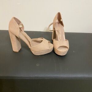 Dream Pairs Tan Block Heel Sandals